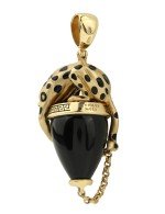 Подвеска из лимонного золота c эмалью и ониксом