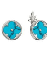 Серьги из белого золота c бирюзой