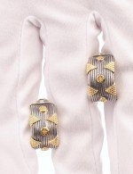 Серьги из серебра и золота c рубином