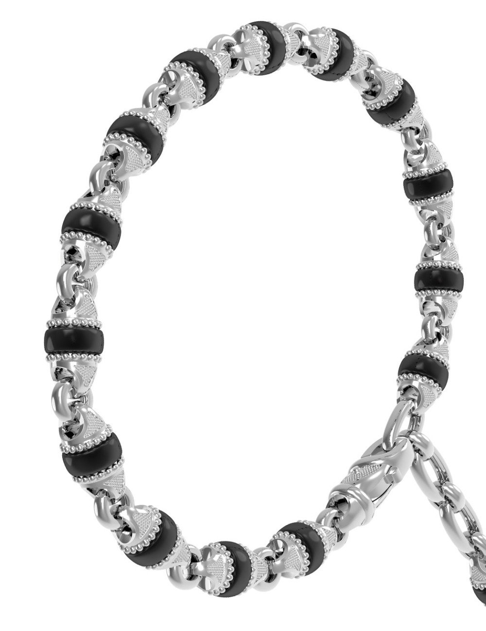 Браслет из белого золота c ониксом