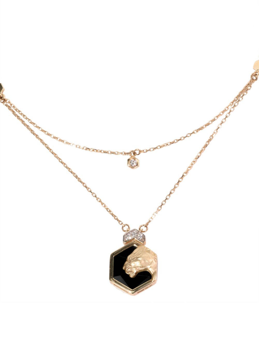 Колье из золота c бриллиантами и ониксом