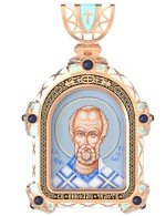 Образок из золота c эмалью и иконописью