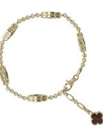 Браслет из лимонного золота c тигровым глазом