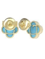 Серьги из лимонного золота c бирюзой