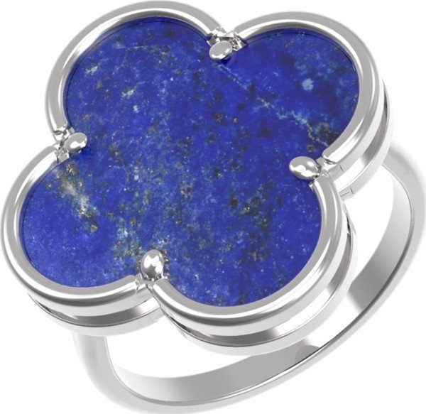 Кольцо из белого золота c лазуритом