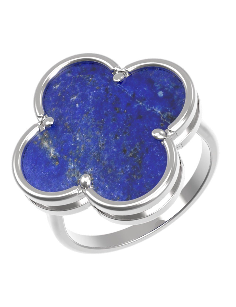 Кольцо из белого золота c лазуритом