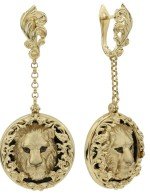 Серьги из лимонного золота c эмалью и ониксом