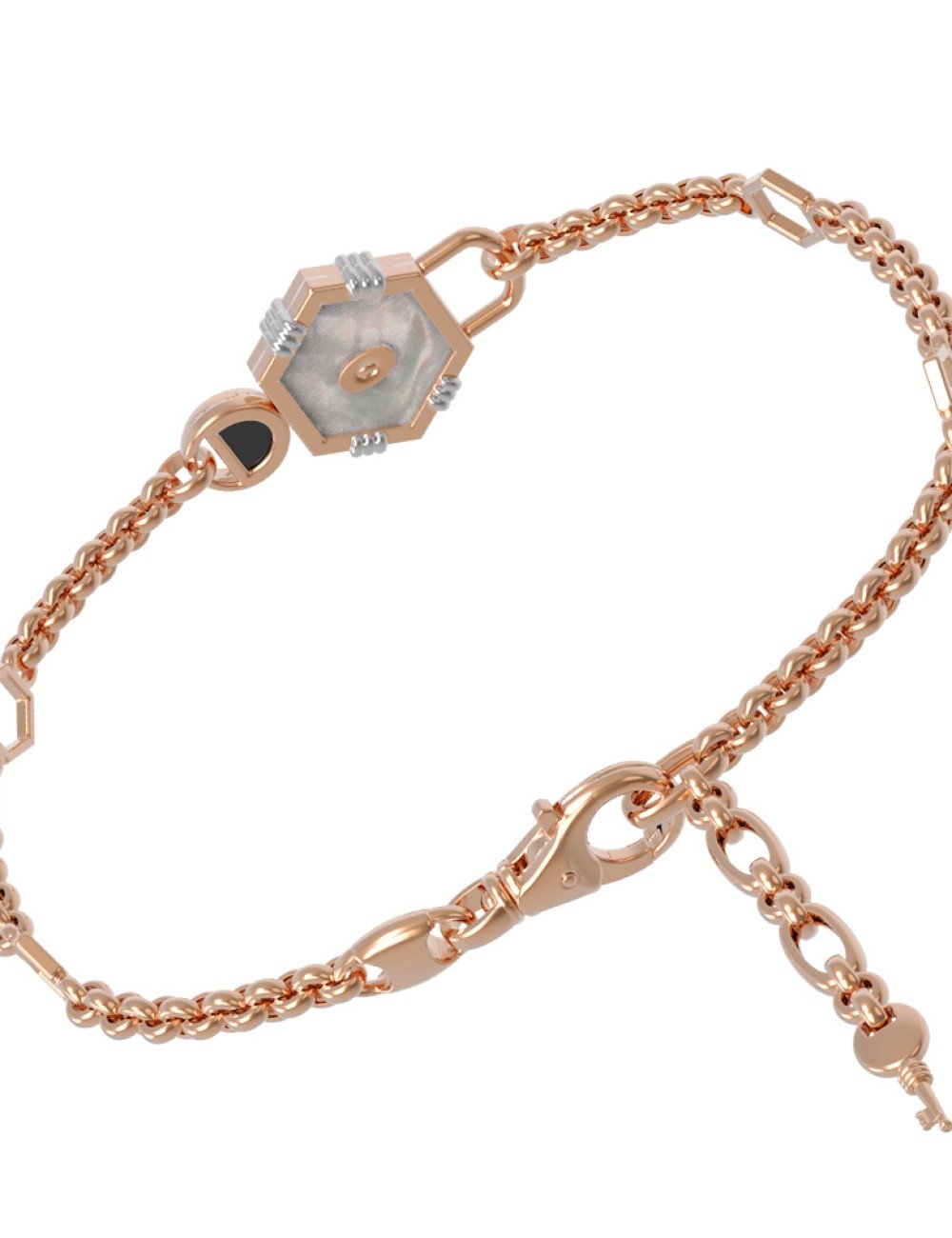 Браслет из золота c ониксом и перламутром