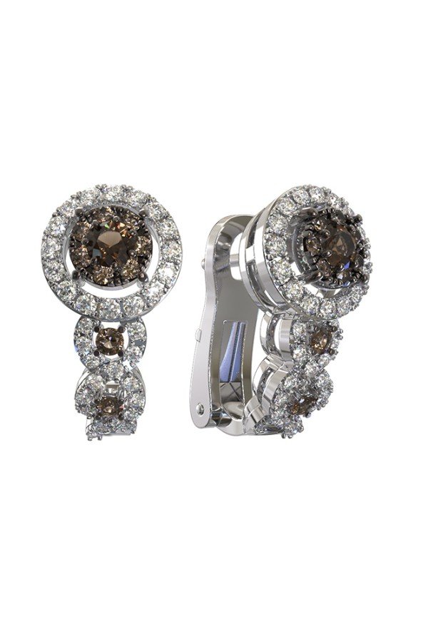 Серьги из белого золота c бриллиантами