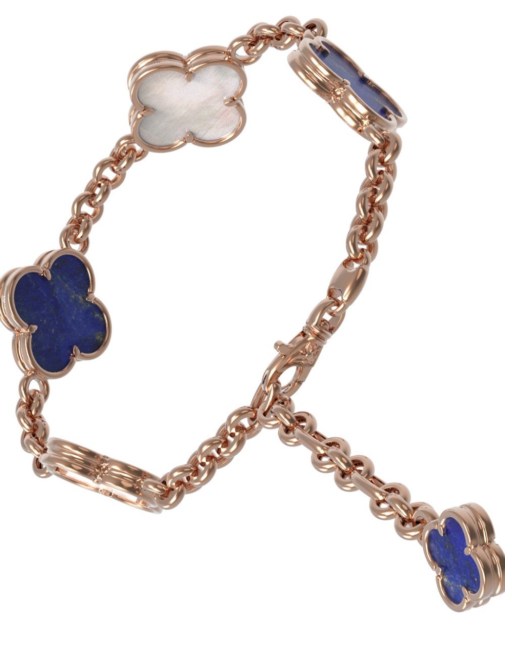 Браслет из золота c лазуритом и перламутром