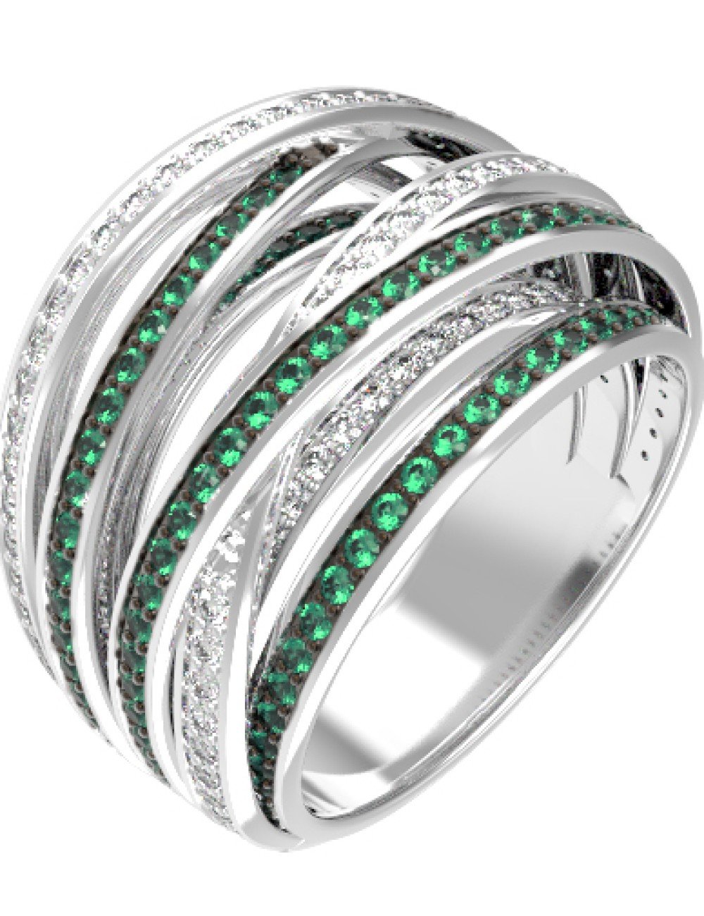 Кольцо из белого золота c фианитом