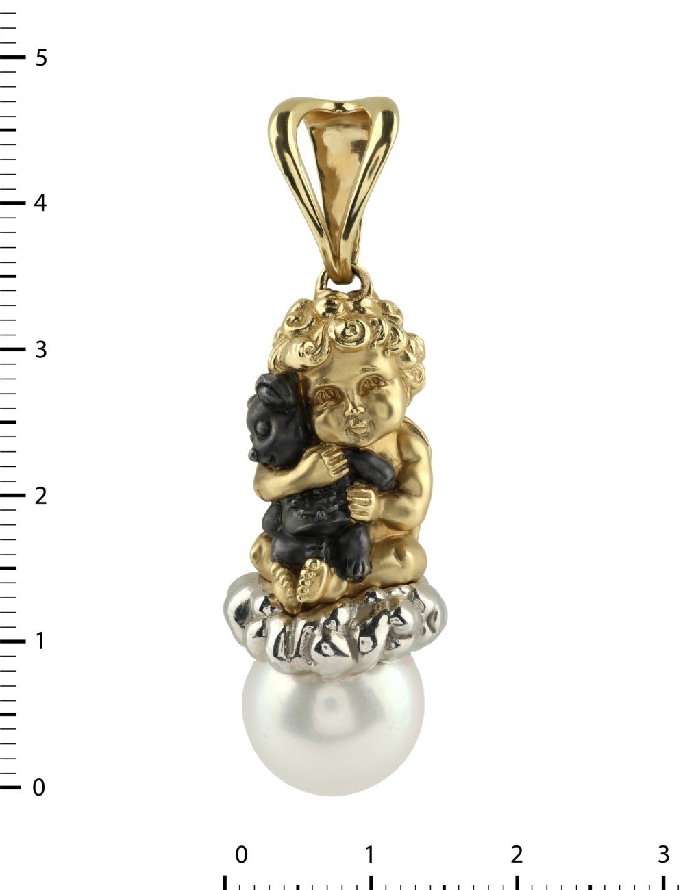 Подвеска из лимонного золота c жемчугом