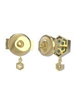 Серьги из лимонного золота c бриллиантами и малахитом