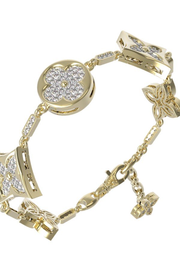 Браслет из лимонного золота c бриллиантами