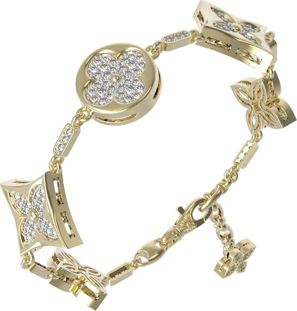 Браслет из лимонного золота c бриллиантами