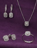 Серьги из белого золота c бриллиантами