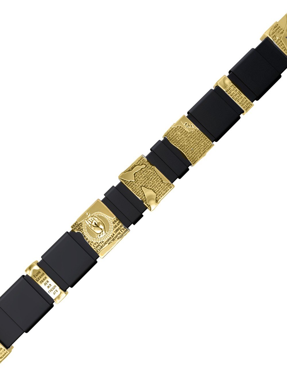 Браслет из лимонного золота c кожаным шнурком