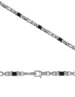 Цепь из белого золота c ониксом