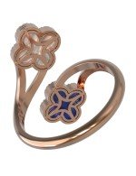 Кольцо из золота c бриллиантами, лазуритом и перламутром