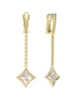 Серьги из лимонного золота c бриллиантами и перламутром