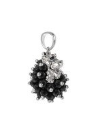 Подвеска из белого золота c эмалью и ониксом