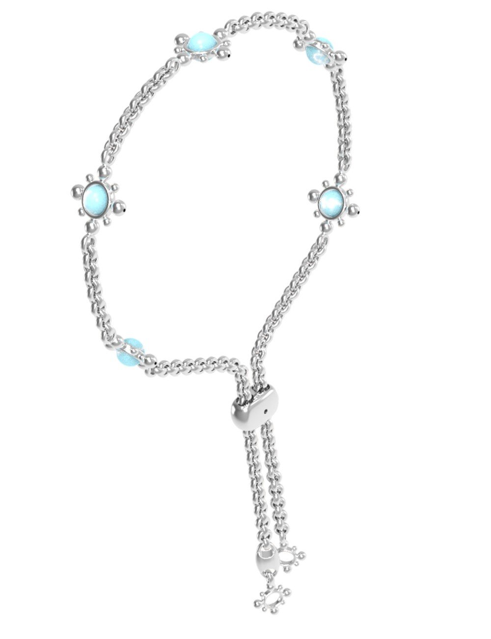 Браслет из белого золота c бирюзой