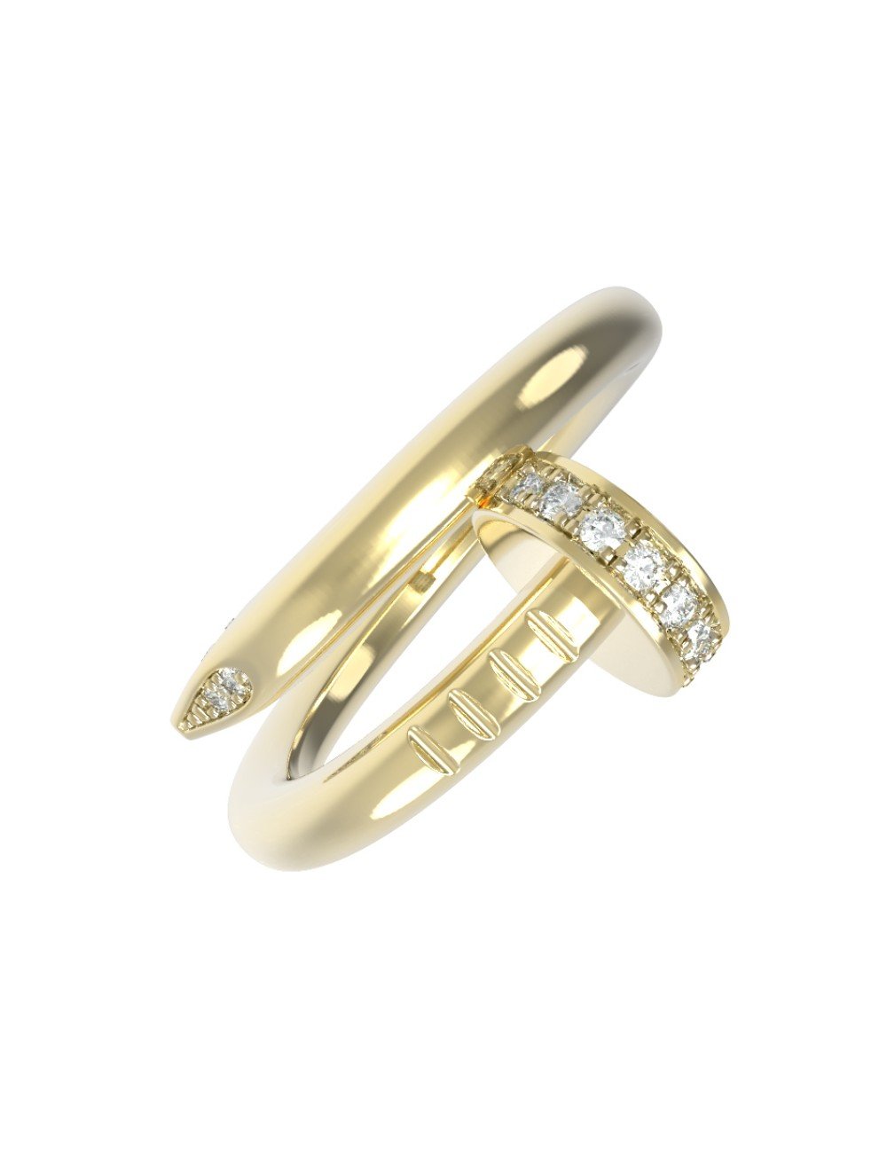 Кольцо из лимонного золота c бриллиантами