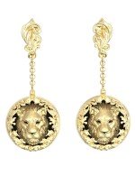 Серьги из лимонного золота c эмалью и ониксом