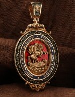 Образок из золота c эмалью