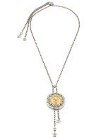 Колье из белого золота c бирюзой и лазуритом