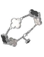 Браслет из белого золота c ониксом и перламутром