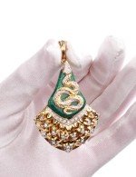 Подвеска из лимонного золота c бриллиантами и малахитом