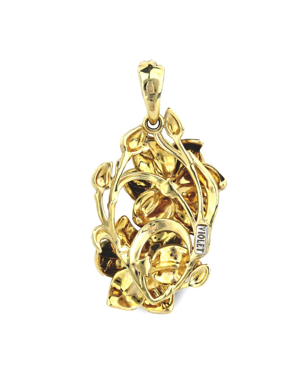 Подвеска из лимонного золота c эмалью