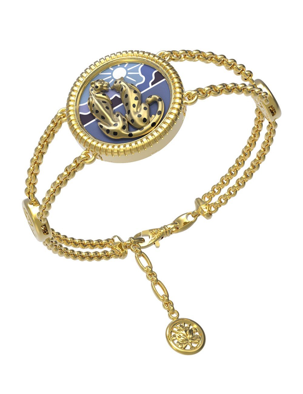 Браслет из лимонного золота c эмалью