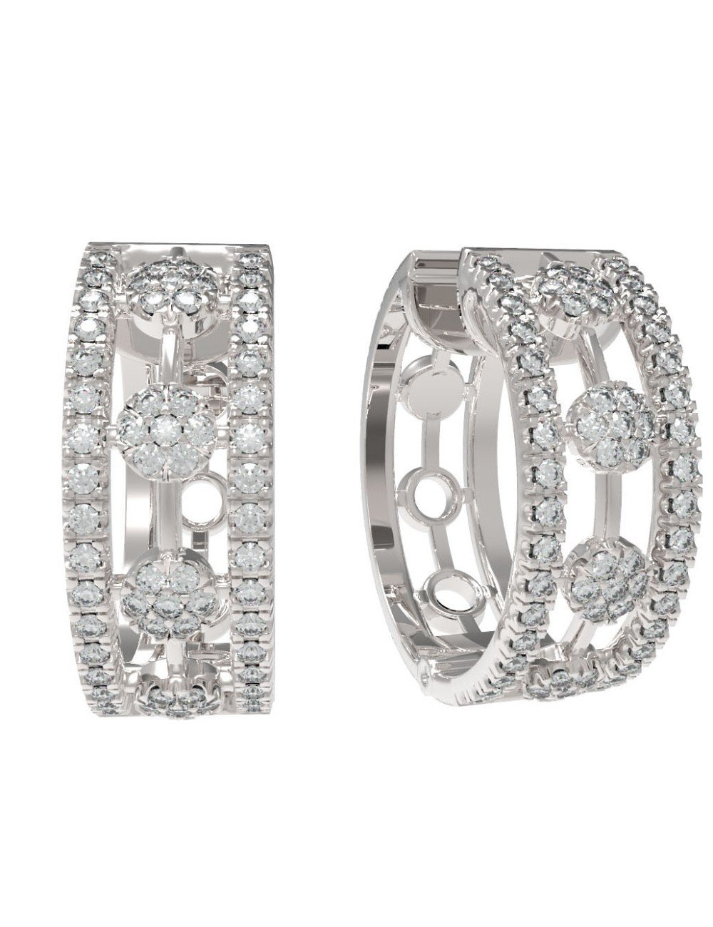 Серьги из белого золота c бриллиантами