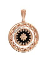 Подвеска из золота c ониксом и перламутром