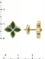 Серьги из лимонного золота c бриллиантами и малахитом