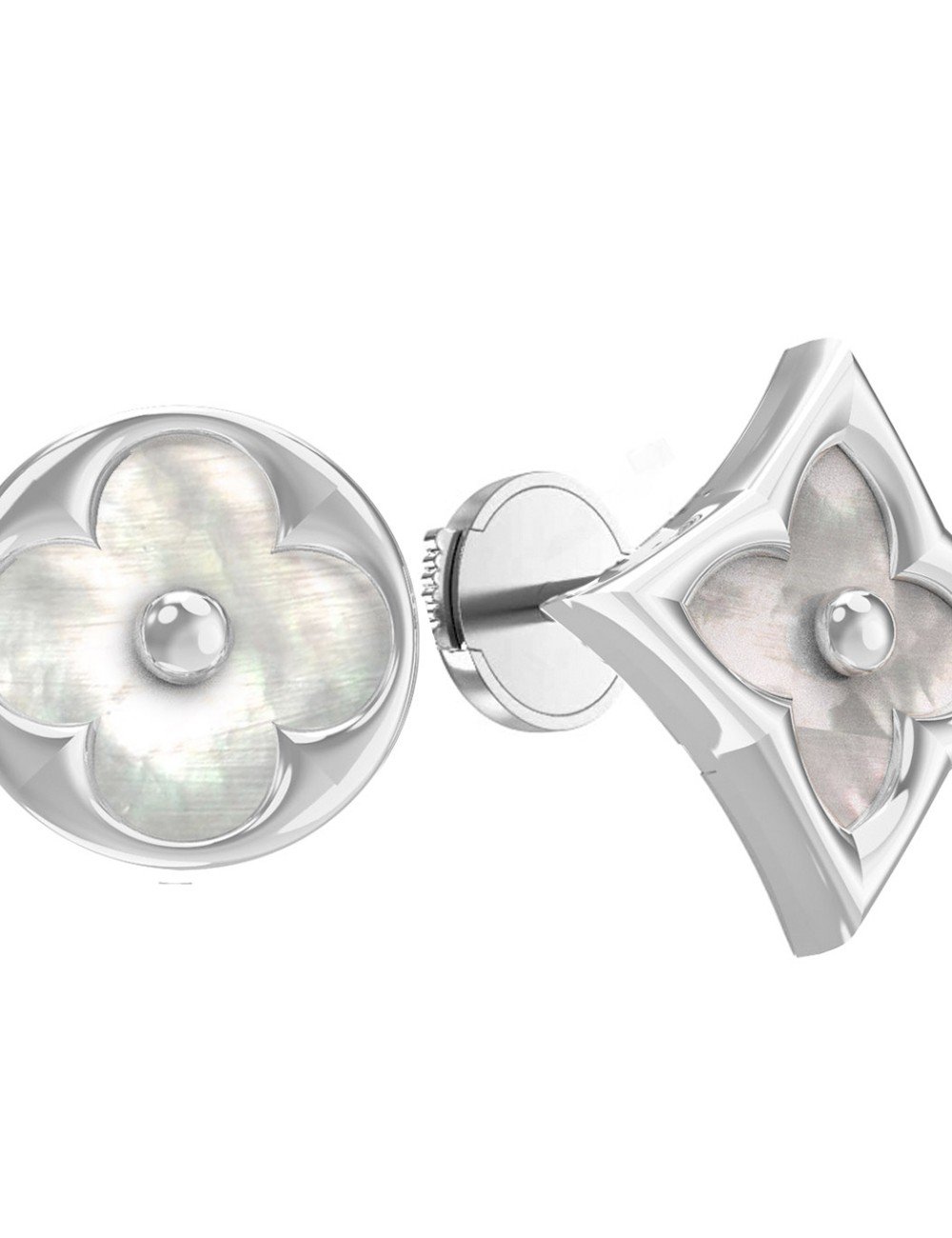 Серьги из белого золота c перламутром