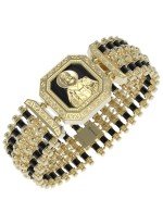 Браслет из лимонного золота c ониксом