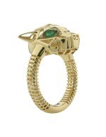 Кольцо из лимонного золота c изумрудом