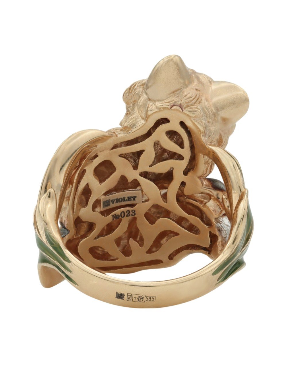 Кольцо из золота c эмалью