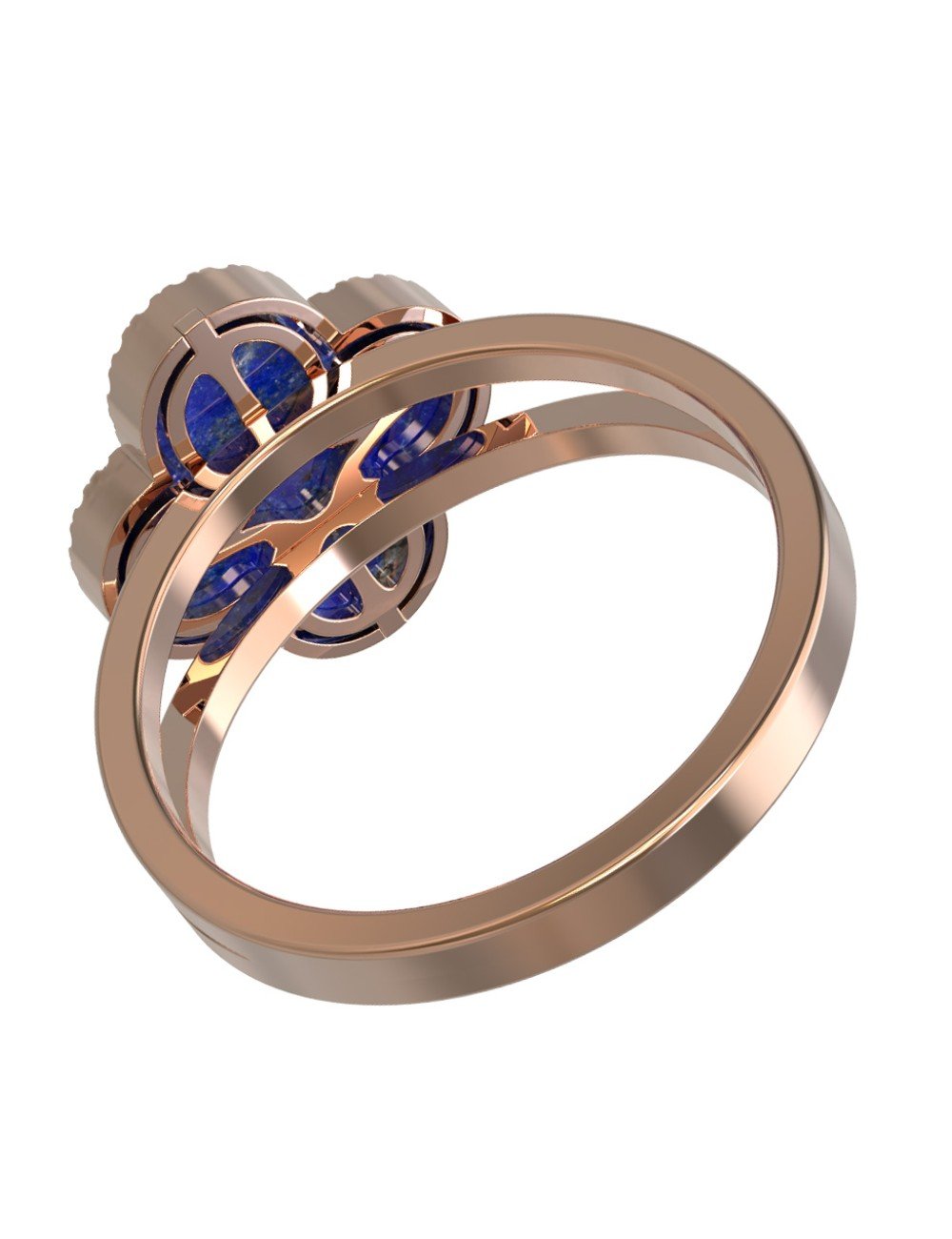 Кольцо из золота c бриллиантами и лазуритом