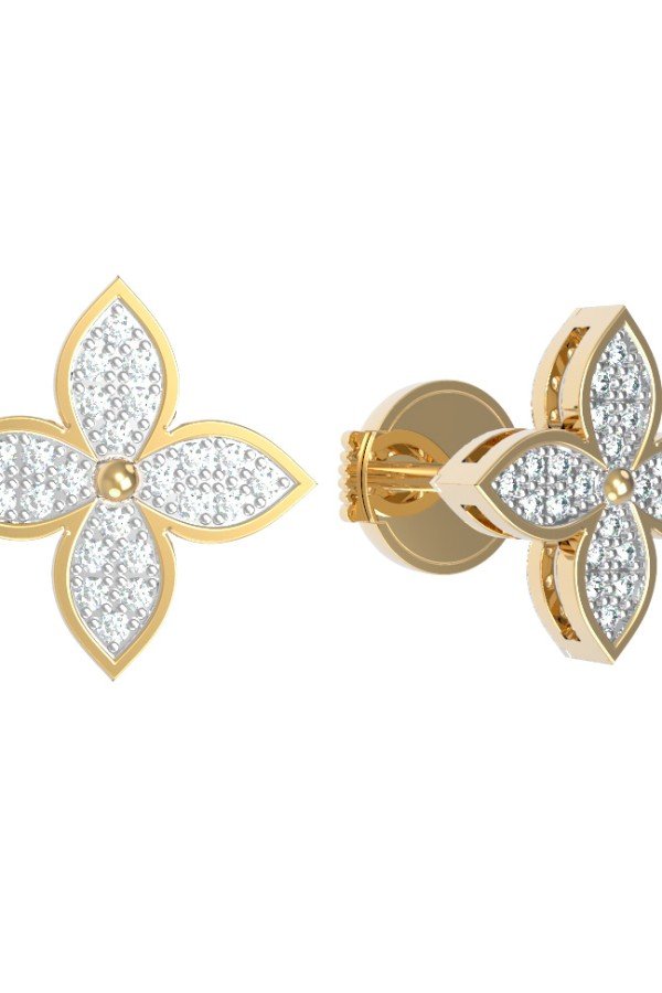 Серьги из лимонного золота c бриллиантами