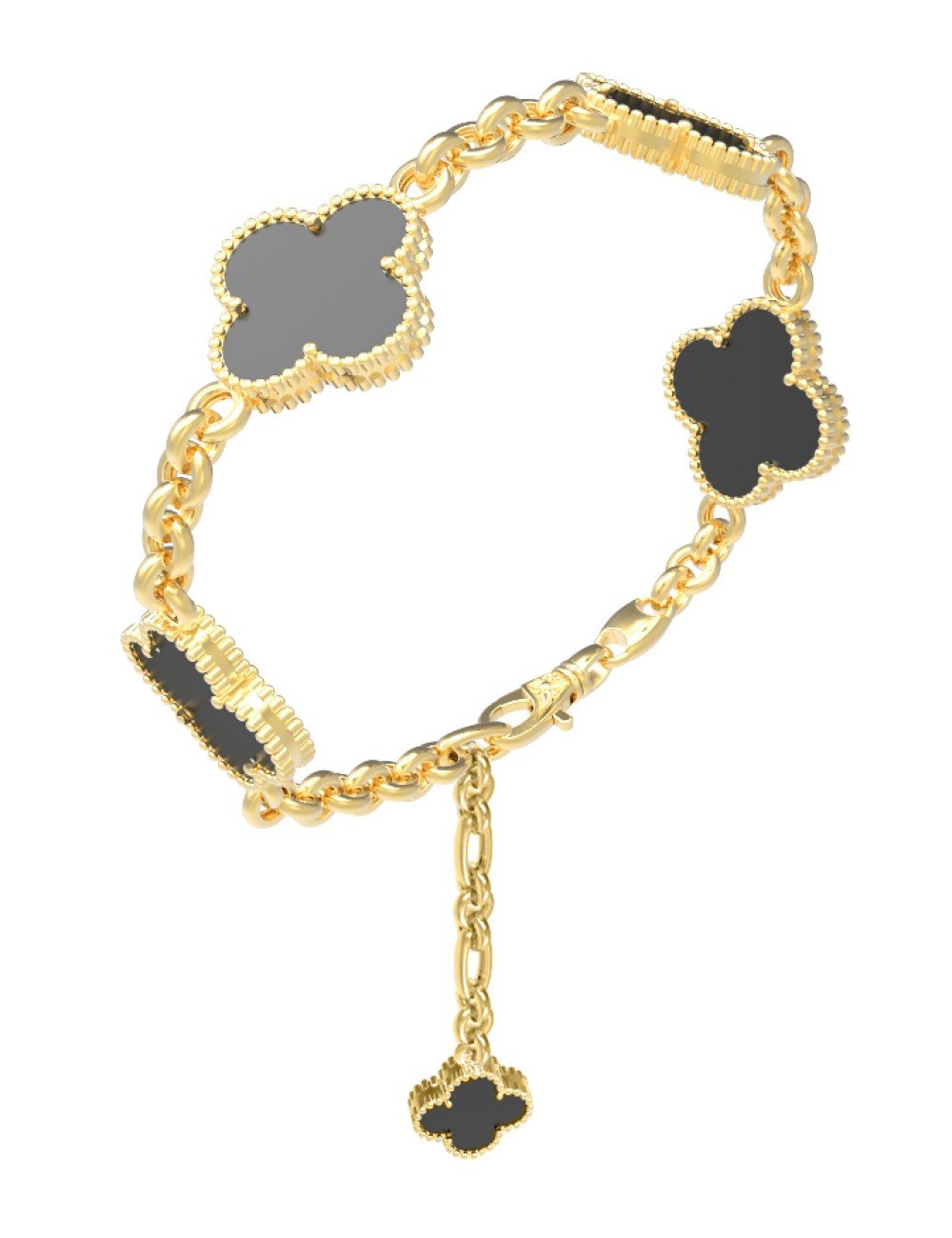 Браслет из лимонного золота c ониксом