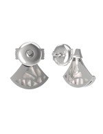 Серьги из белого золота c бриллиантами и перламутром