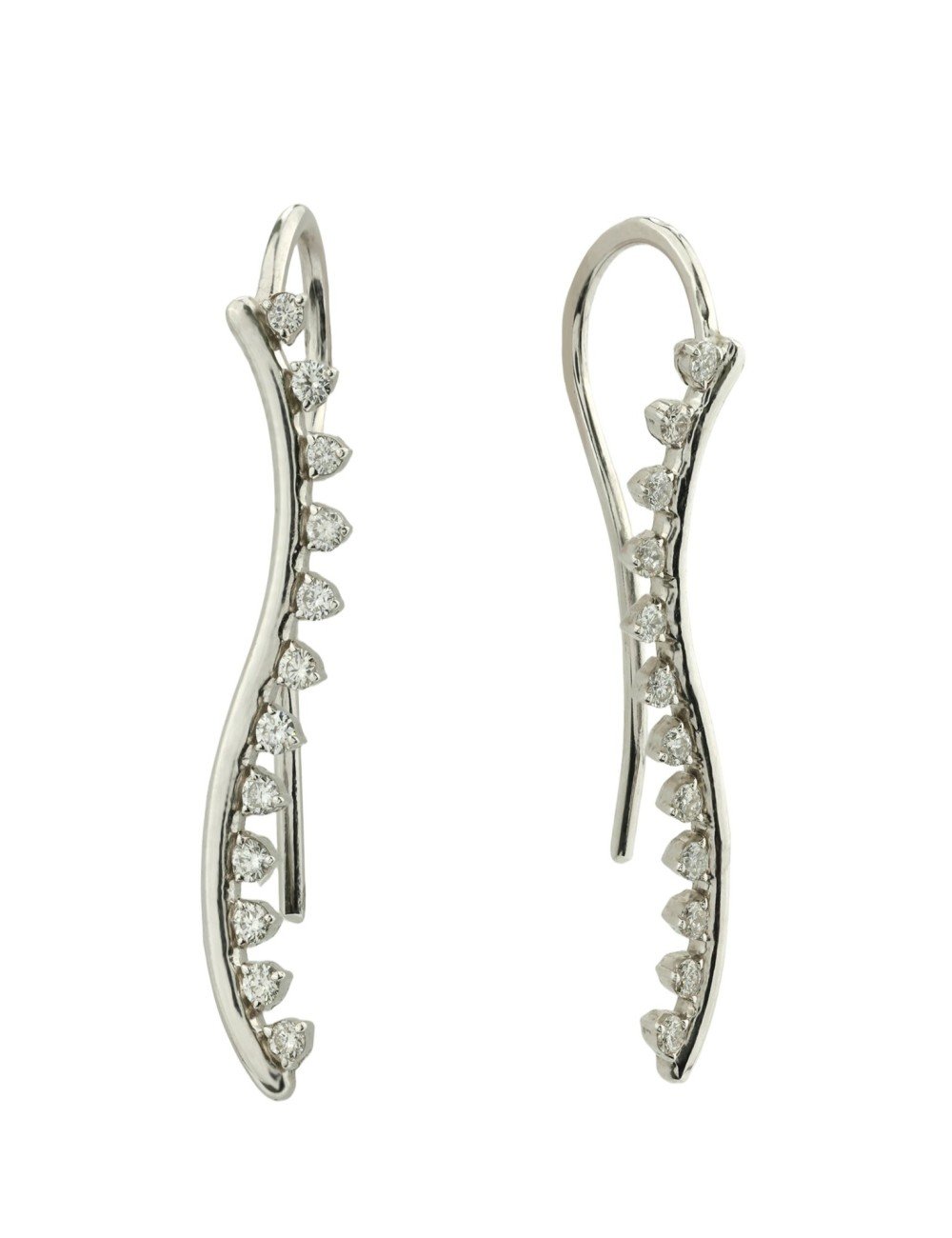 Серьги из белого золота c бриллиантами