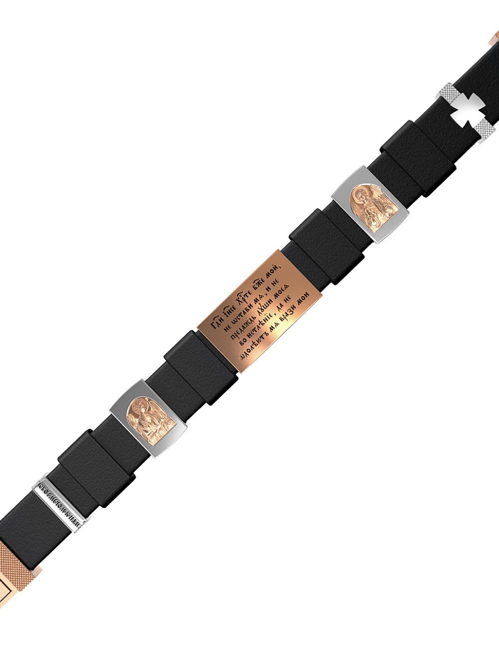 Браслет из золота c кожаным шнурком