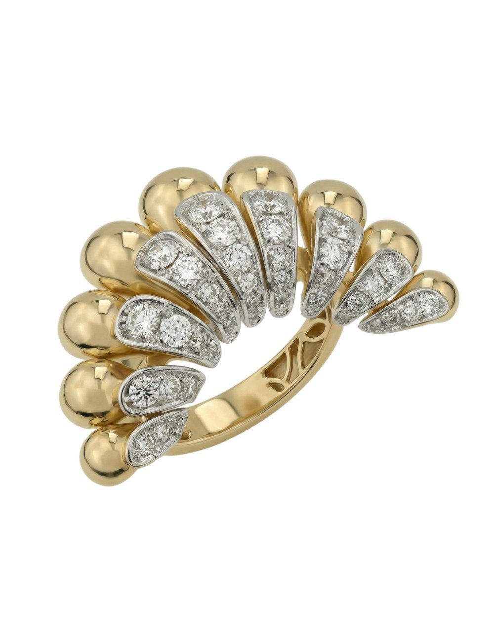 Кольцо из лимонного золота c бриллиантами