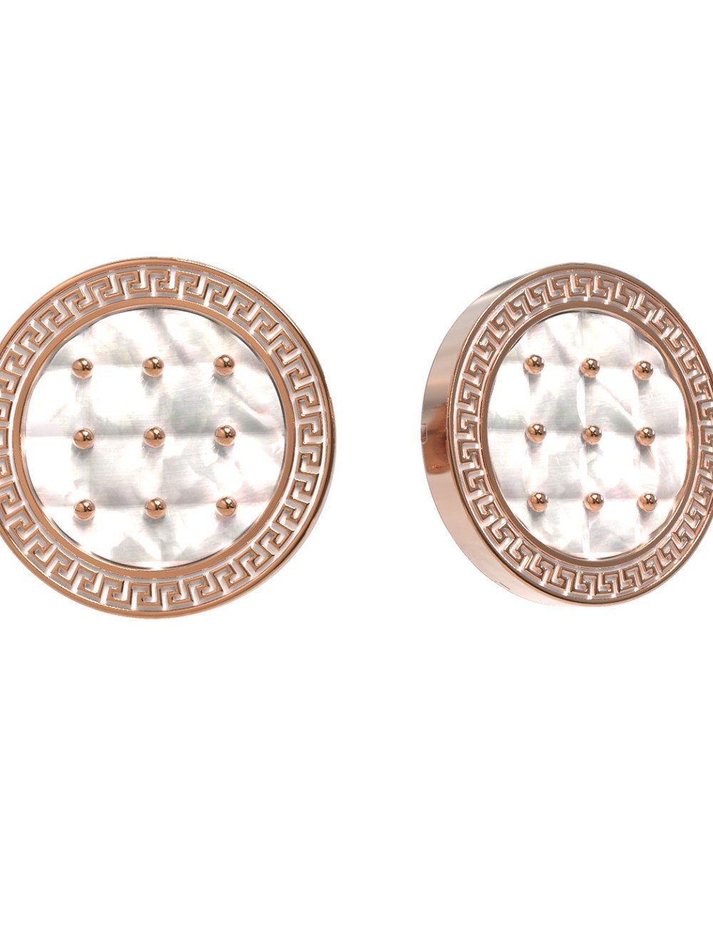 Серьги из золота c эмалью и перламутром