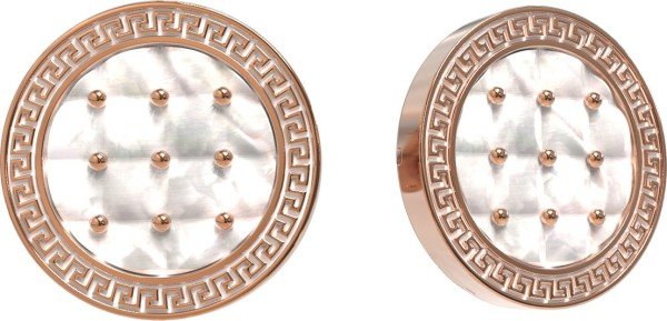 Серьги из золота c эмалью и перламутром